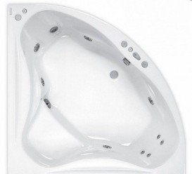 Ванна гідромасажна акрилова кутова PoolSpa Francja 150х150 система Economy 1 білий PHS3410SO1C0000