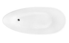 Ванна зі штучного каменю Besco Goya 170х72 см із сифоном збройовий метал Mineral DuraBe глянсовий білий #WMD-170-GGR