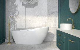 Ванна из искусственного камня Besco Keya 165х70 см с белым сифоном Mineral DuraBe матовый белый/глянцевый белый #WMMB-165KKW