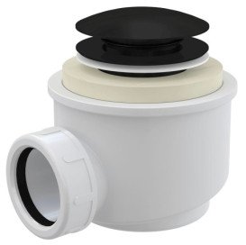 Ванна из искусственного камня Besco Moya 170х70 см с сифоном клик-клак черный матовый Mineral DuraBe белый матовый #WMMB-170MKB