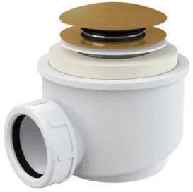 Ванна зі штучного каменю Besco Siya 172х100 см із сифоном клік-клак золото Mineral DuraBe білий глянсовий #WMD-172-SKG