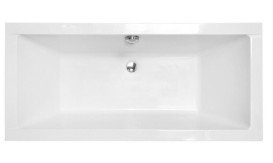 Ванна из искусственного камня Besco Vera 170х75 см с сифоном клик-клак хром санитарный композит белый глянцевый #WKV-170-WO