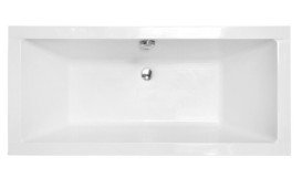 Ванна зі штучного каменю Besco Vera 170х75 см із сифоном клік-клак хром санітарний композит білий #WKV-170-WOS