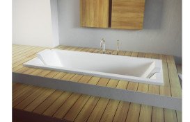 Ванна зі штучного каменю Besco Vera 170х75 см із сифоном клік-клак хром санітарний композит білий глянсовий #WKV-170-WZ