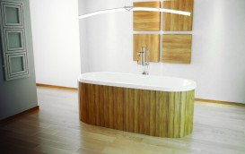 Ванна зі штучного каменю Besco Victoria 185х83 см із сифоном клік-клак хром санітарний композит білий #WKV-185-WZ