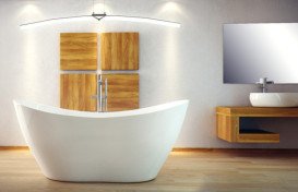 Ванна зі штучного каменю Besco Viya 160х70 см із сифоном клік-клак хром Mineral DuraBe білий глянсовий #WMD-160-V