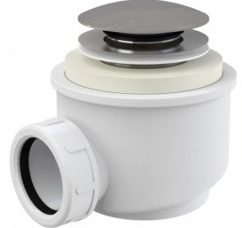 Ванна зі штучного каменю Besco Viya Glam 160х70 см із сифоном клік-клак хром Mineral DuraBe золото/білий глянсовий #WMD-160-VZ