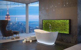 Ванна из искусственного камня Besco Viya 170х72 см с сифоном оружейный металл Mineral DuraBe глянцевый белый #WMD-170-VGR