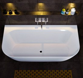 Ванна зі штучного каменю Fancy Marble Maddalena 174,9х85 см білий 91175001