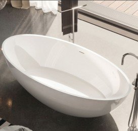 Ванна из искусственного камня Gruppo Treesse Carezza 180х85 см белый глянцевый V308BL