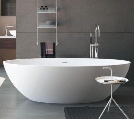 Ванна з штучного каменю Gruppo Treesse Carezza 180х85 см білий матовий V308BO