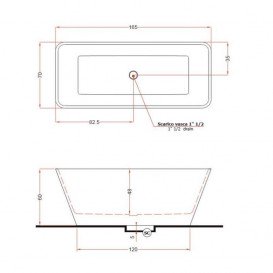 Ванна из искусственного камня Gruppo Treesse Viva 165х70 см белый глянцевый V286BL