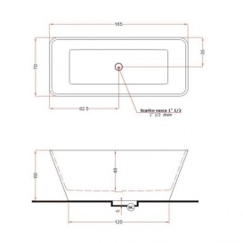 Ванна з штучного каменю Gruppo Treesse Viva 165х70 см білий матовий V286BO