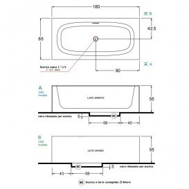 Ванна из искусственного камня Gruppo Treesse Summertime 180х85 см белый матовый Summertime185/CP