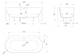 Ванна з штучного каменю Knief Coast K-Stone 168х75 см білий матовий 60071001