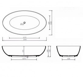 Ванна из искусственного камня Marmorin Beca 450 л белый P_W_540_01_2200
