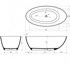 Ванна з штучного каменю Marmorin Cleo 311 л білий P_W_307_01_1700