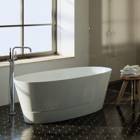 Ванна из искусственного камня Marmorin Duo II черная панель 185 л белый/черный P_W_536_06_1550