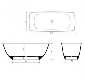 Ванна из искусственного камня Marmorin Lenart 245 л белый P_W_549_03_1700