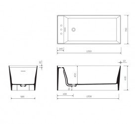 Ванна з штучного каменю Marmorin Tantium 217 л білий P_W_532_01_1550