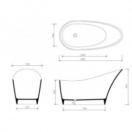 Ванна из искусственного камня Marmorin Aris белый P_W_251_01_1505