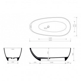 Ванна из искусственного камня Marmorin Aron 345 л белый P_W_605_01_1850