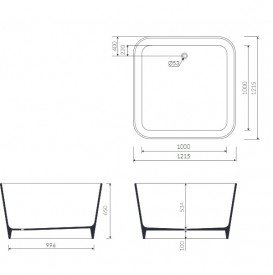 Ванна из искусственного камня Marmorin Balia 121,5х121,5 см отдельностоящая белый 590 120 020 xx x