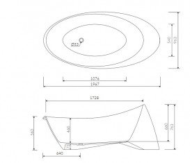 Ванна з штучного каменю Marmorin Goccia 196,7х96,3 см окремостояча білий P 596 200 020 010