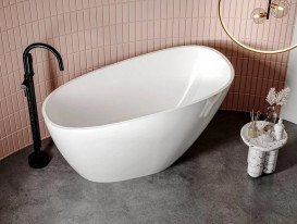 Ванна из искусственного камня Miraggio Valeria 140x74 см литой мрамор Miramarble белый 69125547