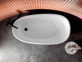 Ванна из искусственного камня Miraggio Valeria 140x74 см литой мрамор Miramarble белый 69125547