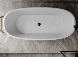 Ванна із штучного каменю Miraggio Anastasia 175x80 см литий мармур Miramarble білий 69125621