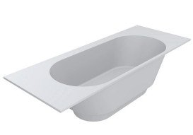 Ванна из искусственного камня Miraggio Layla SC 240x92 см обрезка по длинной стороне Mirasoft Technology белый 8814297