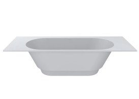Ванна из искусственного камня Miraggio Layla SC 240x92 см обрезка по длинной стороне Mirasoft Technology белый 8814297