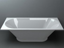 Ванна з штучного каменю Miraggio Tasmania 180х80 см білий глянсовий 0000280