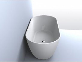 Ванна з штучного каменю Miraggio Greenland 170х80 см овальна білий глянсовий 0000273