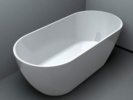 Ванна з штучного каменю Miraggio Greenland 170х80 см овальна білий глянсовий 0000273
