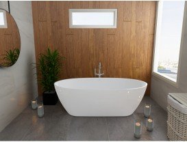 Ванна из искусственного камня Miraggio Estella 168x83 см овальная белый глянцевый 0000267