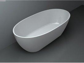 Ванна из искусственного камня Miraggio Estella 168x83 см овальная белый глянцевый 0000267