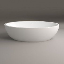 Ванна з штучного каменю PoolSpa Mood 170х90 см окремо стояча з сифоном білий PWKMD10ZPSC0000