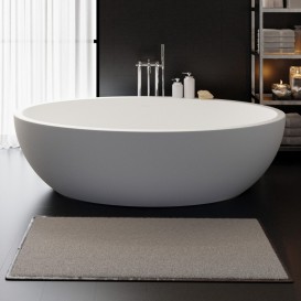 Ванна з штучного каменю PoolSpa Mood 170х90 см окремо стояча з сифоном білий PWKMD10ZPSC0000