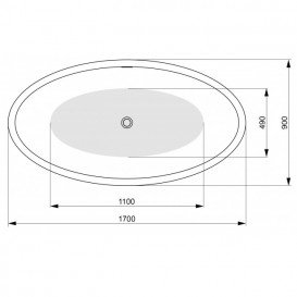 Ванна з штучного каменю PoolSpa Mood 170х90 см окремо стояча з сифоном білий PWKMD10ZPSC0000