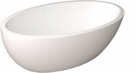 Ванна з штучного каменю PoolSpa Mood 170х90 см окремо стояча з сифоном білий PWKMD10ZPSC0000