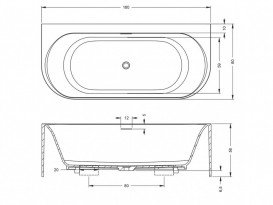 Ванна из искусственного камня Riho Essence B2W 180х80 см белый матовый BS7200500000000