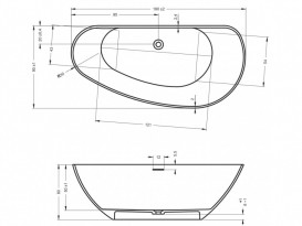 Ванна из искусственного камня Riho Granada 190х90 см белый матовый BS2000500000000