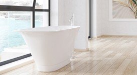 Ванна з штучного каменю Rock Design Барса 142x72 білий 1BR142072