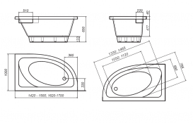 Ванна из искусственного камня Rock Design Лагуна R 150x100 белый 1LR150100