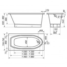 Ванна из искусственного камня Rock Design Селена R 190x80 белый 1SR190080