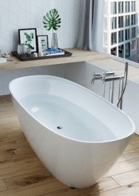 Ванна з штучного каменю Stonex окремостояча Roca Ariane 165х75 см білий A248470000