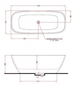 Ванна з штучного каменю Gruppo Treesse Brio 170х72 см білий глянсовий V297BL