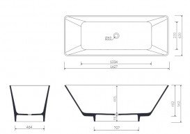 Ванна из искусственного камня Marmorin Loren 162,7х63 см отдельностоящая белый 720 163 020 xx x